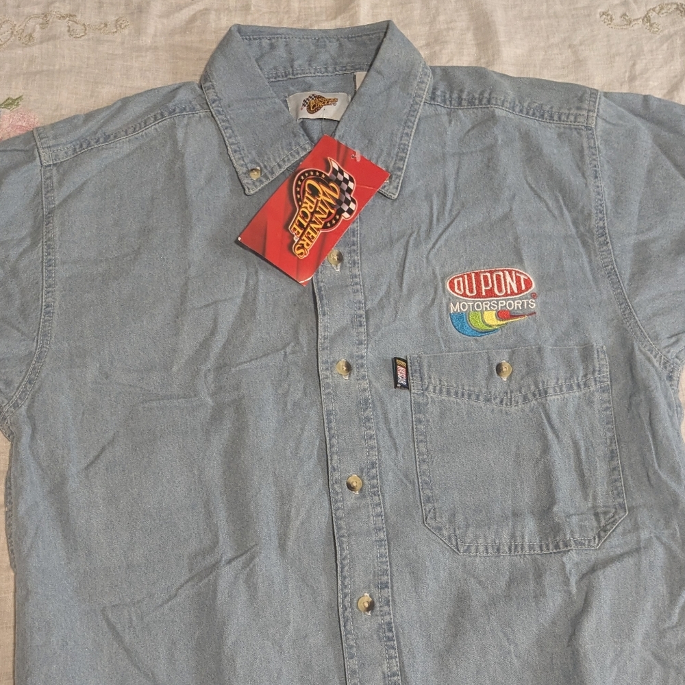 Vintage NASCAR Winners Circle Denim Short Sleeve Button Shirt